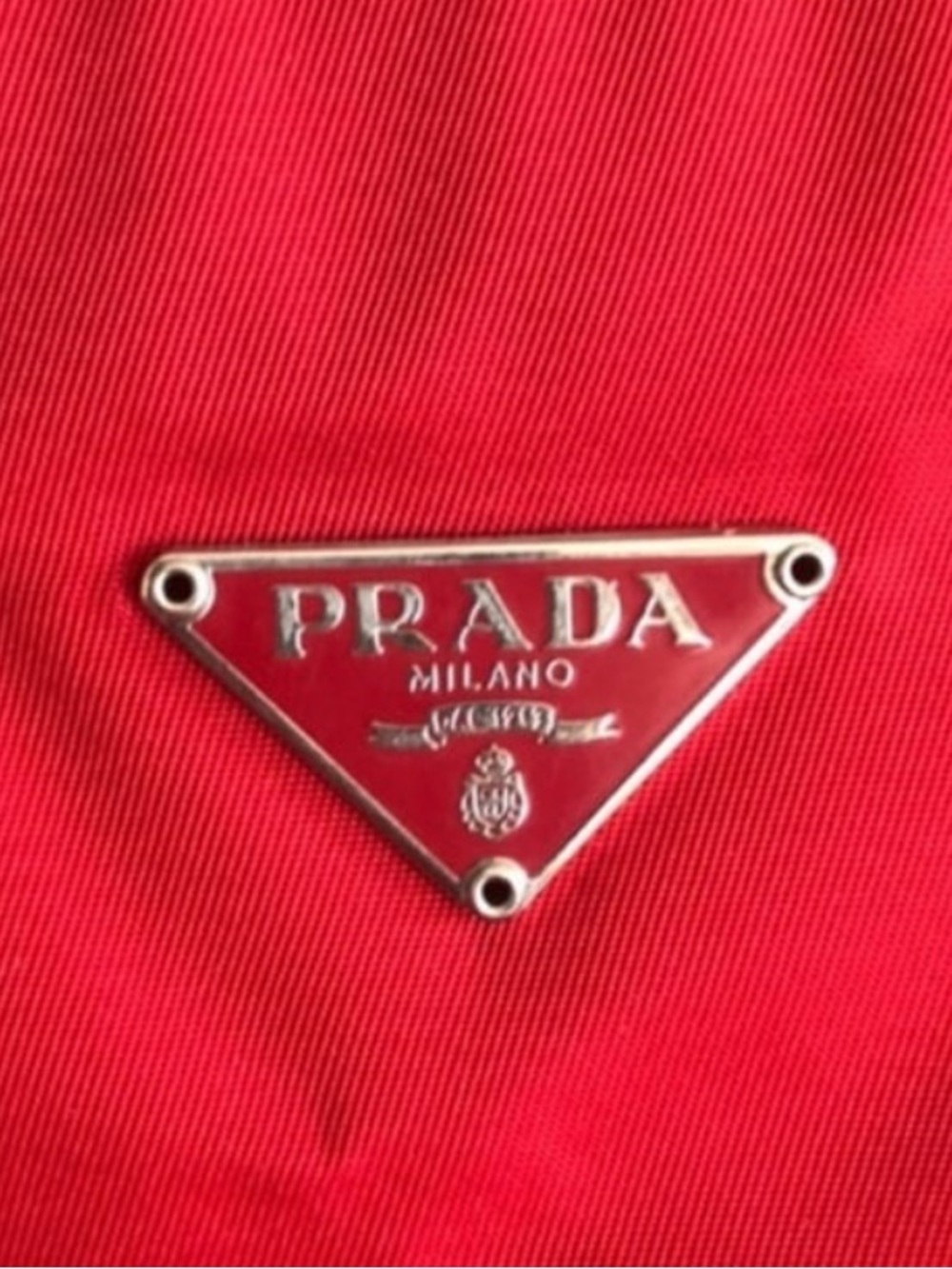 Prada⭐️Tessuto Mini Bag.. Bright Red Nylon Hobo Shoulder Bag - Picture 5 of 16
